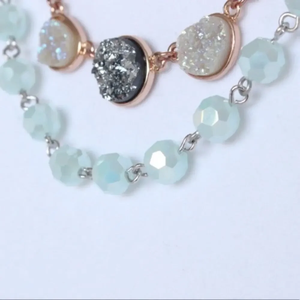 NEW Necklace Double Strand Rough Cut